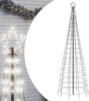 vidaXL LED-Weihnachtsbaum mit Erdspießen 570 LEDs Kaltweiß 300 cm 358105