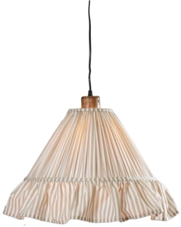PR Home 501-40-124 Pendelleuchte Estrid Stoffschirm Beige gestreift 40cm
