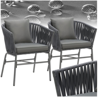 tectake Gartenstuhl Stuhlset (Set, 2 St), Solide Gestelle aus pulverbeschichtetem Stahl