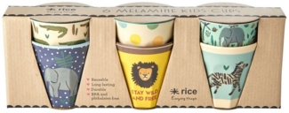 rice Becher Rice Becher Melamin 6er Set Jungle Animals Print, Melamin