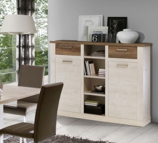Highboard Kommode pinie weiß eiche antik 159cm