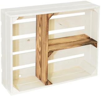 CHICCIE 2 Set Holzregal Schmalhanz 50x40x15cm - Weiß Geflammt T Regal