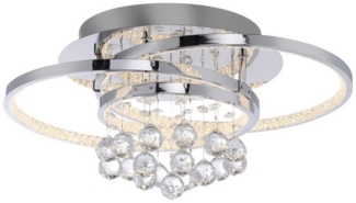 Paul Neuhaus LED Deckenleuchte LED Deckenleuchte Kristall, dimmbar per Wandschalter, Lichttemperatur warmweiß, 32 W, 3000, dimmbar per Wandschalter, dekorativ