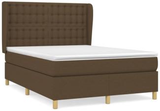 Boxspringbett mit Matratze Stoff Dunkelbraun 140 x 190 cm, Härtegrad: H2 [3128840]