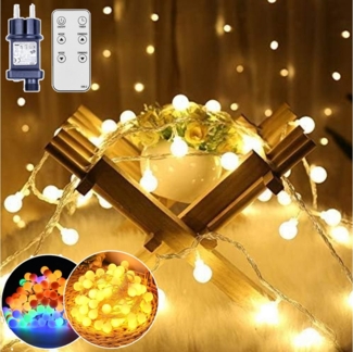XERSEK LED-Lichtervorhang 150er LEDs 10 Modi mit Fernbedienung Kugel Lichterketten Nachtlicht, für Weihnachten, Hochzeit, Party, Zimmer, Wohnheim, Innen Deko