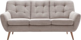 exxpo - sofa fashion 3-Sitzer Scandi, bequem, aufwendige Rückenpolsterung für mehr Sitzkomfort, aktuelle Farben in hochwertigen Bezugsqualitäten, Holzfuß