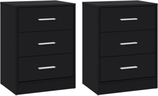 Woltu Nachttisch (2er-Set), Nachtschrank, 2er Set, mit 3 Schubladen, Nachtkommode, 39x54x28cm