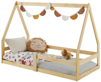 IDIMEX Kinderbett LUSIA, Hausbett Kinder Bodenbett Kinderbett Kiefer-Massivholz 80x160 cm