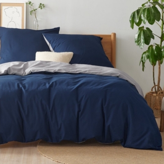 BEDSURE Bettwäsche mit Reißverschluss, 100% Baumwolle, ÖKO-TEX zertifiziert, Baumwolle, 3 teilig, hohe Atmungsaktivität und Feuchtigkeitsregulierung