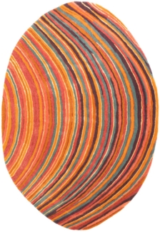 Morgenland Designer Teppich oval - 200x140 cm - mehrfarbig