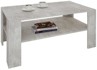 CARO-Möbel Couchtisch Wohnzimmertisch ANIMO in Beton Optik mit Ablage, 100x60 cm