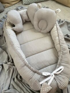 Loolay Bettnestchen WAFFELPIQUE Baumwolle BABYNEST Babykokon Neugeborene Babyaustattung, (Reisebett Nestchen SOLO/ o. in Geschenk SETS, 3-tlg, 4 Jahreszeiten ATMUNGSAKTIVER WAFFELSTOFF), 100% Europäische Stoffe und Kleinserien-Nähen!