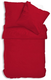 One Home Bettwäsche Uni Einfarbig, Renforce, 2 teilig, mit Reißverschluss