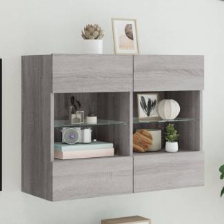 vidaXL TV-Wandschrank mit LED-Leuchten Grau Sonoma 78,5x30x60,5 cm 837104