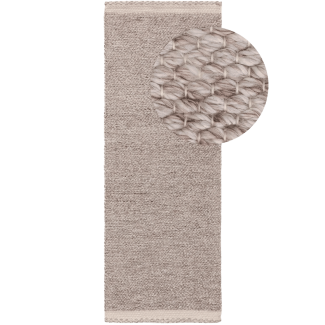 Kiah - Teppich aus recyceltem Material Taupe 70 x 200 cm