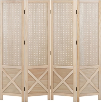 COSTWAY Paravent, 4 tlg. Raumteiler mit Stecktafel, klappbar 153,5x144cm