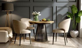 Compleo Esstisch rund Ausziehbar Ø: 120 cm oder Ø: 100 cm, Modern Esstisch mit Lamellen, DAST