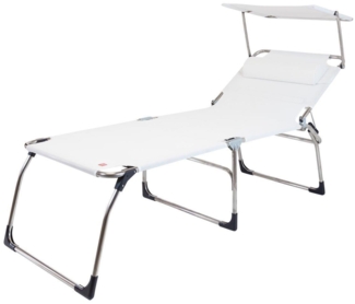 Dreibeinliege Amigo BIG mit Sonnenblende aus Aluminium, Weiß