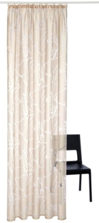 my home Gardine Anna, Kräuselband (1 St), halbtransparent, Ausbrenner, Viskose, Polyester, Äste-Motiv