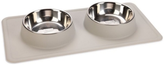 Beeztees Napf-Set Dinner Set Silikon Inox Dex weiß