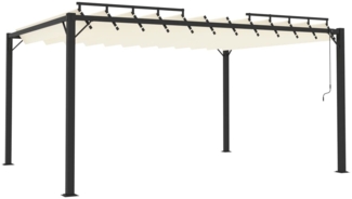 vidaXL Pergola mit Lamellendach 3x4 m Creme Stoff und Aluminium 313927