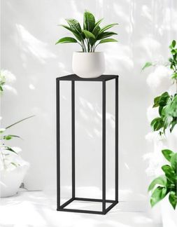 DanDiBo Pflanzenständer Metall Schwarz Eckig 80 cm 96588 Beistelltisch Hoch Blumenhocker Blumenständer Design Modern