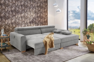 Jockenhöfer Gruppe Ecksofa Slider, L-Form, 140kg Belastbarkeit je Sitzplatz, elektromotorische Sitztiefenverstellung,USB-Ladeports,mit Kopfstützen