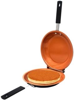 HAUSS SPOLE Bratpfanne Bratpfanne Grillpfanne beidseitig Wendepfanne für Herd und Grill, Gusseisen (Durchmesser 26 cm Wendepfanne Pfanne Mit Griff, 1-tlg, Antihaftbeschichtung Sandwichmaker mit Antihaftbeschichtung), Grillpfanne Zum Braten von Eiern Br...