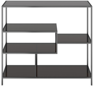 Regal Loft , Glas , Schwarz , 115 x 100 x 30 cm