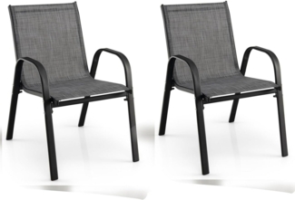 KOMFOTTEU Gartenstuhl Stapelstuhl (Set, 2 St), mit Handläufen