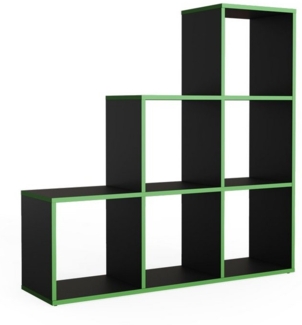 Treppenregal Schwarz/Grün 107.2 x 107.8 cm Vicco