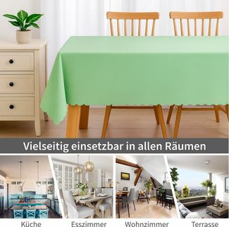 matches21 HOME & HOBBY Tischdecke Tischdecke 90x90 cm in Hellgrau für Esstisch & Küche (1-tlg), Waschbares Tischtuch mit gewelltem Rand