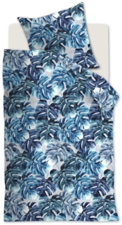 Beddinhouse Jersey Bettwäsche Hawaii Blue 155X220 155 x 220 cm + 1x 80 x 80 cm 1 Bettbezug, 1 Kissenbezug Blau