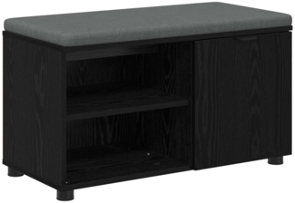 vidaXL Flurbank mit Kissen Uni Schwarz Eichen-Optik 80 x 38 x 46 cm 891505