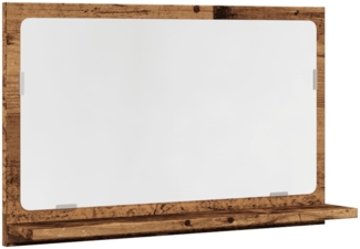 vidaXL Badspiegel mit Ablage Altholz-Optik 60x11x37 cm Holzwerkstoff 856197