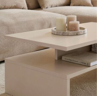 IDIMEX Couchtisch PAULINA, Beistelltisch 90x60 cm mit Ablagefläche und offenes Fach Kaschmir