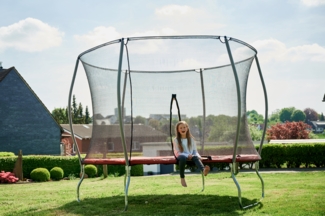 HUDORA 'Fantastic Trampolin 300V', mit Sicherheitsnetz, für die ganze Familie, max. belastbar bis 100 kg, 300 cm Durchmesser, rot, ab 3 Jahren