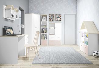 Stylefy Molli Kinderzimmer-Set I Weiß Buche Fjord Hellrosa