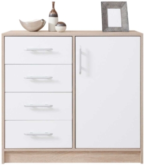 Kommode Sideboard Smart 90x40x83,5cm weiß Sonoma Eiche 1-türig