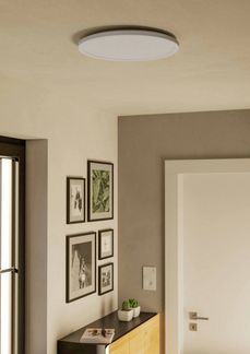 EGLO Deckenleuchte Rovito-Z Deckenlampe, ZigBee 3.0, Kunststoff, Badezimmerlampe, IP44, CCT - über Fernbedienung, Dimmfunktion, Farbwechsel, Nachtlichtfunktion, RGB, dimmbar über Fernbedienung, mehrere Helligkeitsstufen, LED fest integriert, Kaltweiß, ...