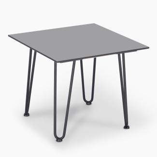 janEven Beistelltisch CoasLine Lichtgrau Quadratisch Hairpin Beine 50x50 cm