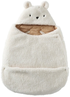 VERTBAUDET2-in-1 Baby Ausfahrsack/Wickelunterlage, Teddy Oeko-Texweiß eisbär