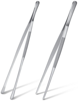 FOUORTUNATE-BEE Grillzange 2er Set Grillzange Edelstahl Lang 30CM Kitchen Kochpinzette, für Kochen Grillen und Backen