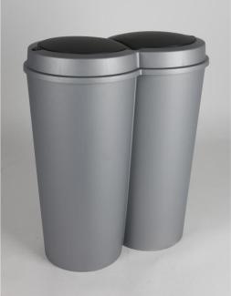 E&K Duo-Bin Doppel-Abfalleimer 2-fach Mülleimer 49x52x30cm mit Deckel