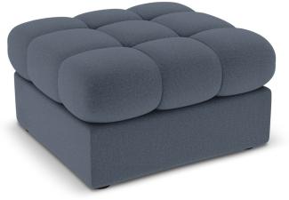 Micadoni Pouf Hocker Justin | Bezug Dark Blue | Beinfarbe Black Plastic