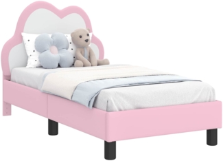 vidaXL Kinderbettgestell mit Kopfteil mit Kopfteil Rosa 70x140 cm PU 42011169