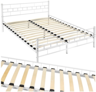 tectake Bettgestell Metallbett, robustes Stahlgestell