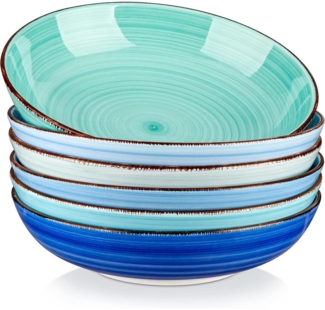 vancasso Bonita Suppenschalen Set 6-tlg. Steingut Blau 38 OZ