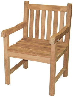 Stabiler Gartensessel Picadelly in Premium Teak mit Armlehnen