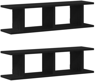 vidaXL Wandregale 2 Stk. Schwarz Eichen-Optik 75x18x20cm Holzwerkstoff 862060